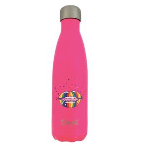 RARE New NWOT S'Well BITE Rainbow Lips Hot Pink Pop Collection Water Bottle 17oz